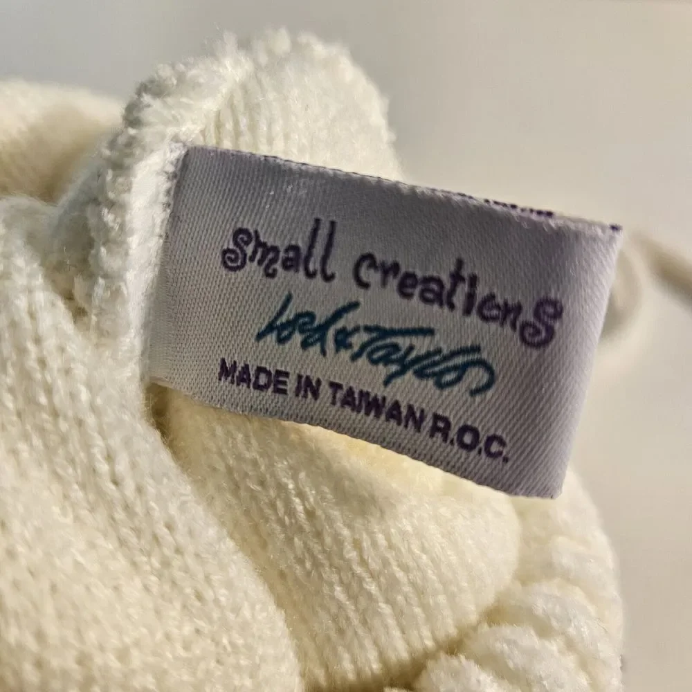 Lord & Taylor Small Creations Ivory Ecru Super Soft Baby Earflap Hat Mittens Set